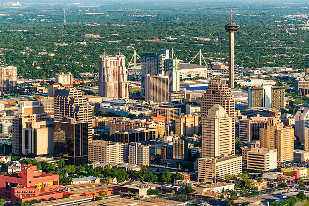 San Antonio cityscape skyline aerial view